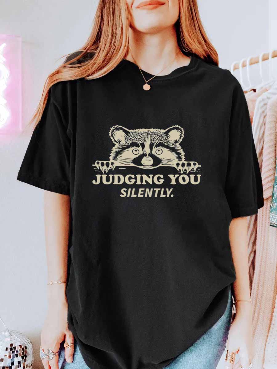 Vintage Judging You Silently Oversize Graphic Tee