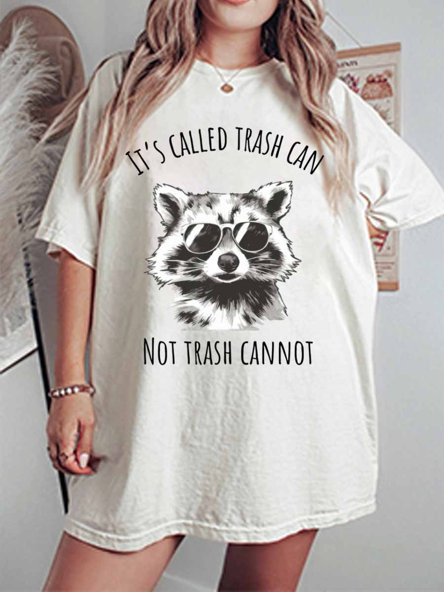 Vintage It’s Called Trash Can, Not Trash Cannot Oversize Graphic Tee