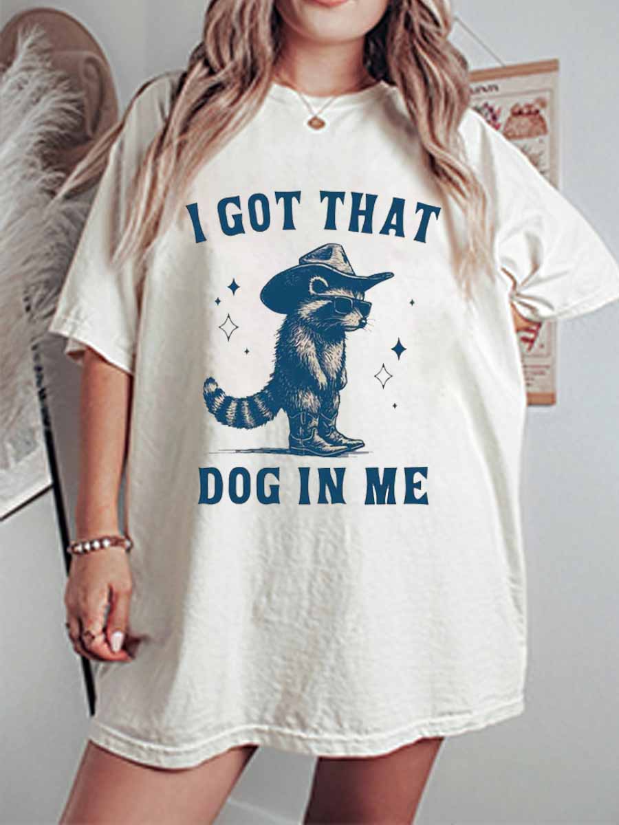 Vintage I Got That Dog In Me Oversize Graphic Tee