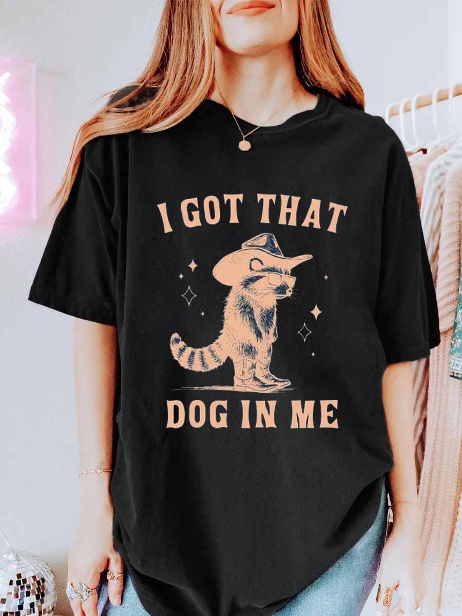 Vintage I Got That Dog In Me Oversize Graphic Tee