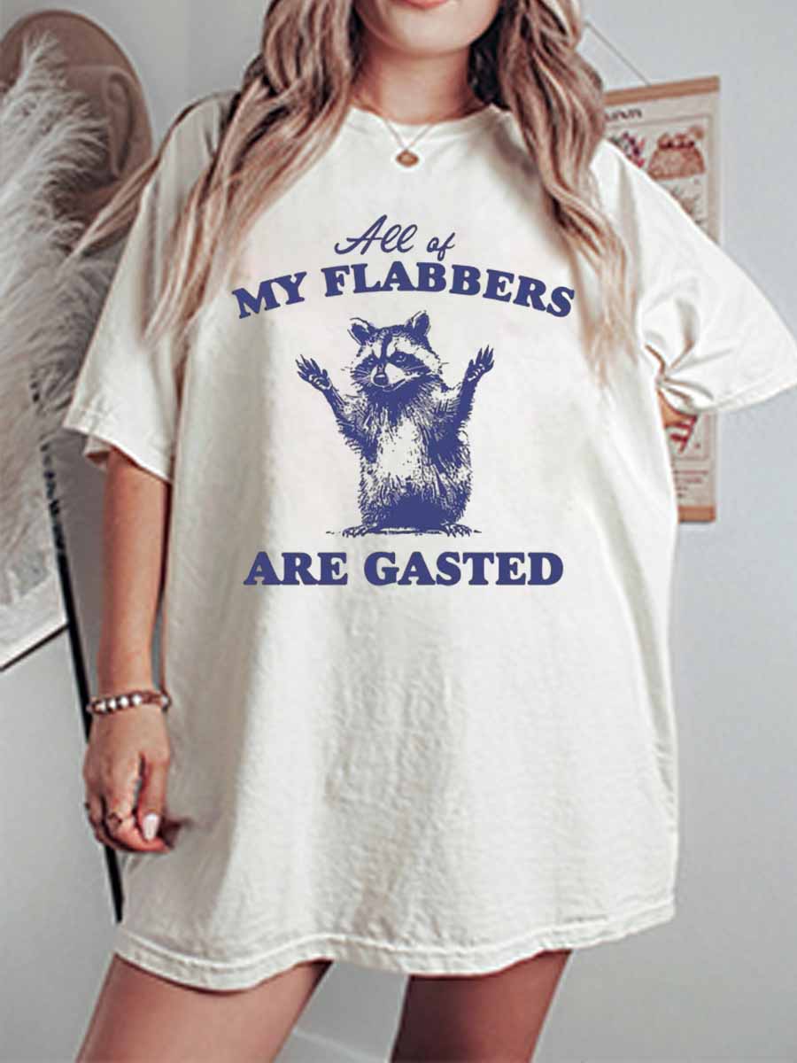 Vintage All Of My Flabbers Are Gasted Oversize Graphic Tee