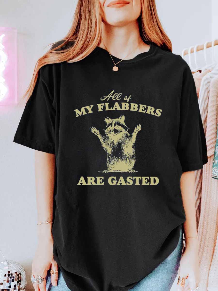 Vintage All Of My Flabbers Are Gasted Oversize Graphic Tee