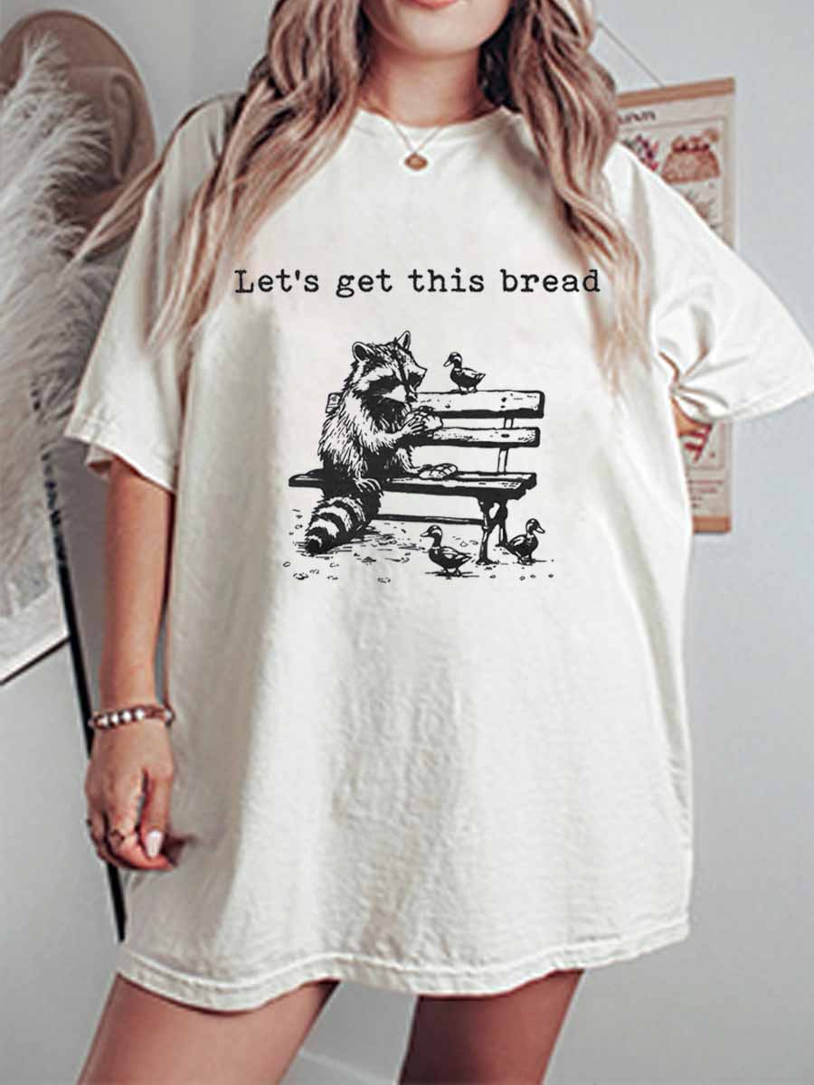 Vintage Let’S Get This Bread Oversize Graphic Tee