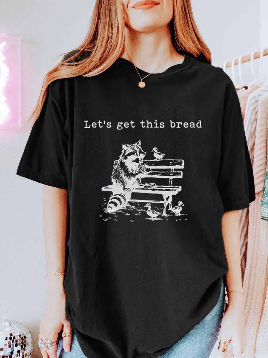 Vintage Let’S Get This Bread Oversize Graphic Tee