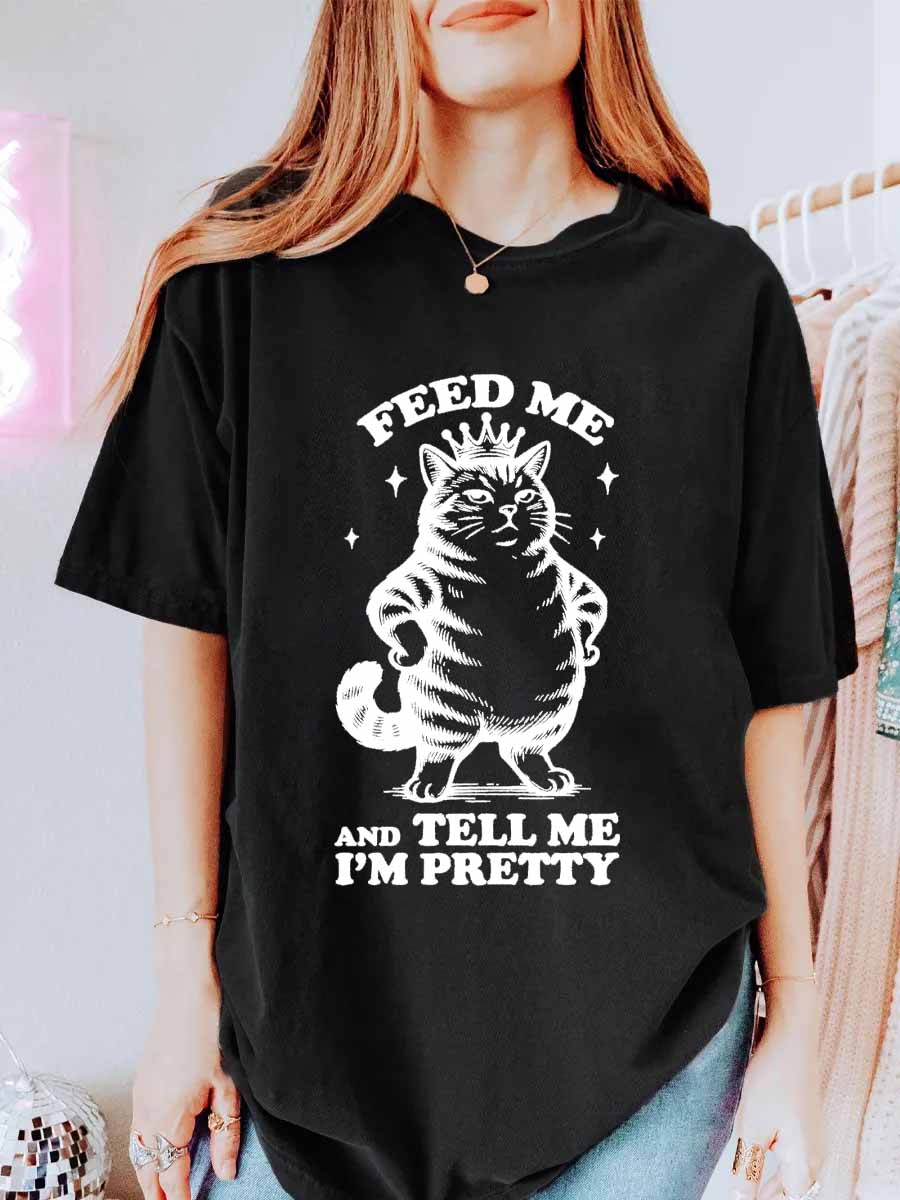 Vintage Feed Me And Tell Me I'M Pretty Oversize Graphic Tee