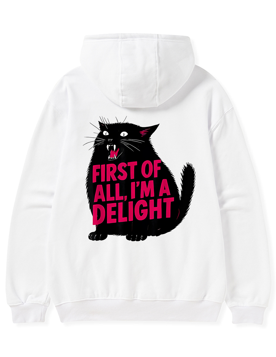 Vintage First Of All I'M A Delight Zip Hoodie