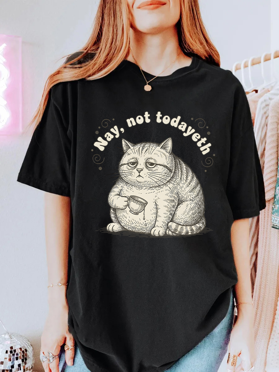 Vintage Nay, Not Todayeth Oversize Graphic Tee