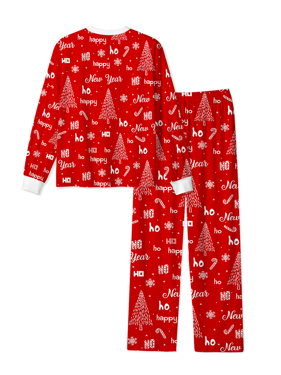 Vintage Red NewYear Tree Christmas Pajama