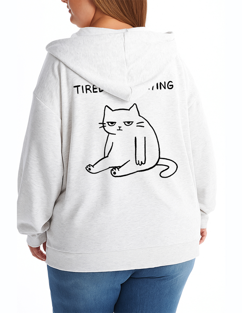 Vintage Tired But Trying Zip Hoodie