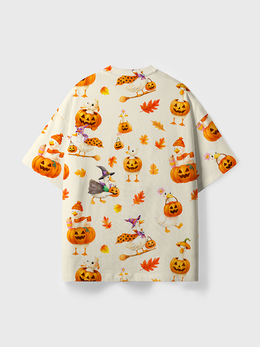 Vintage Cute Fall Watercolor Kids All Over Print T-Shirt