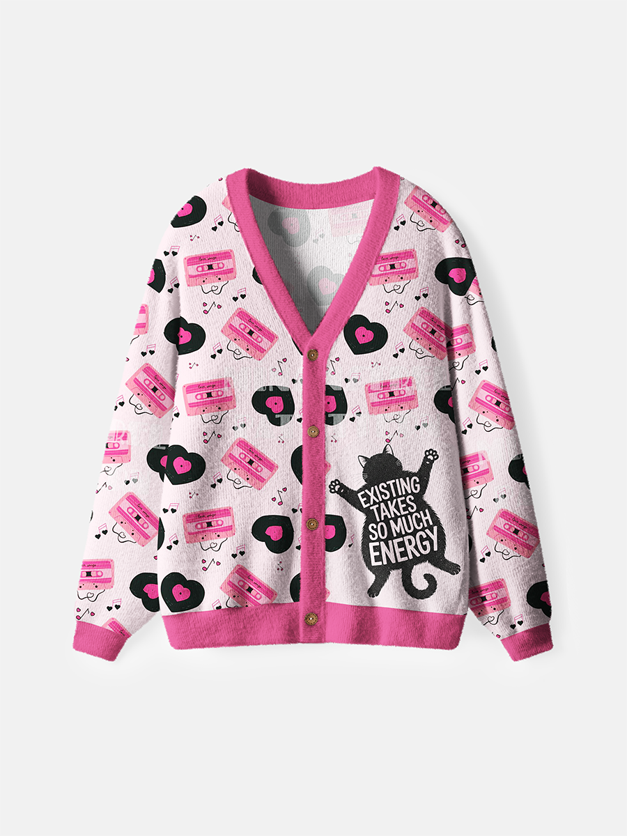 Vintage Existing Takes So Much Energy Cardigan Sweaters