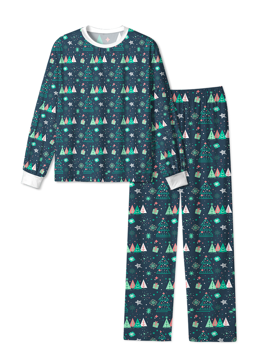 Vintage Bottle-green Tree Gift Christmas Pajama