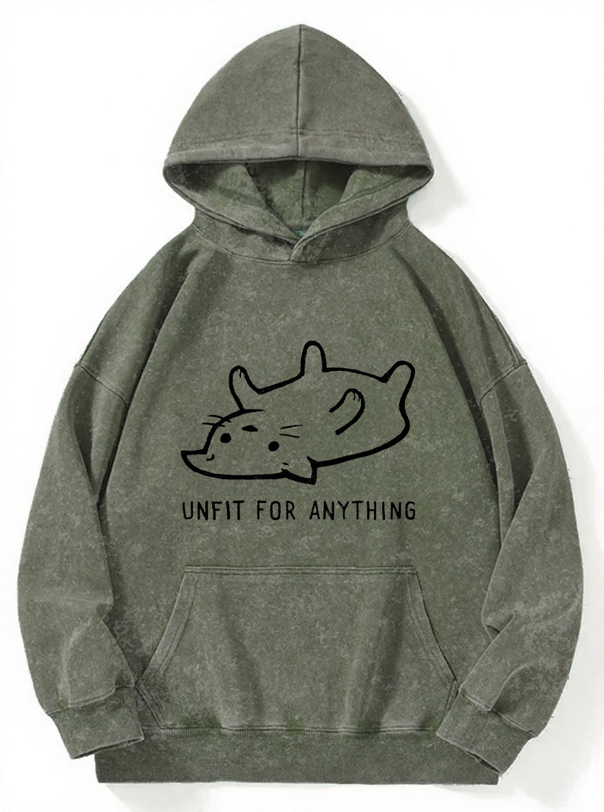 Vintage Unfit For Anything Washed Hoodie