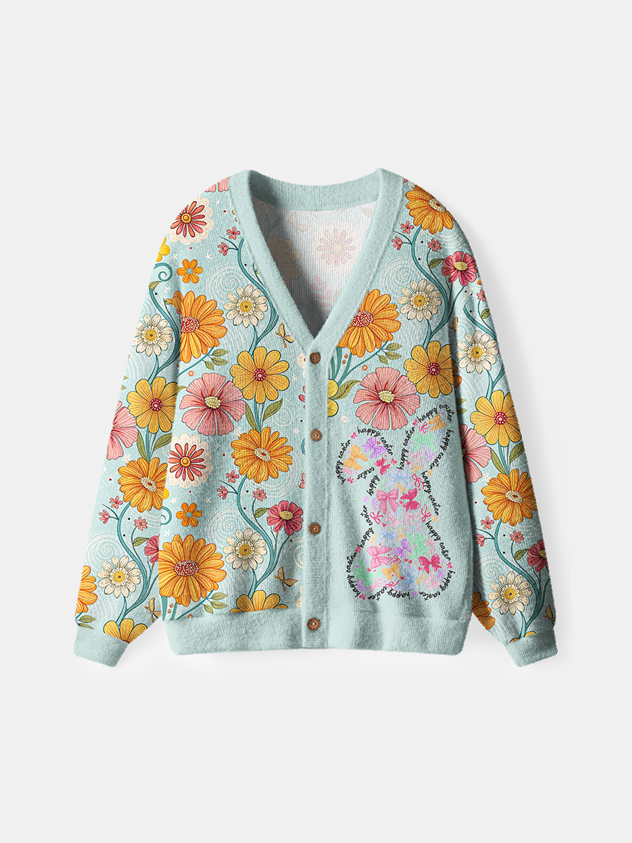 Vintage Coquette Bunny Easter Cardigan Sweaters