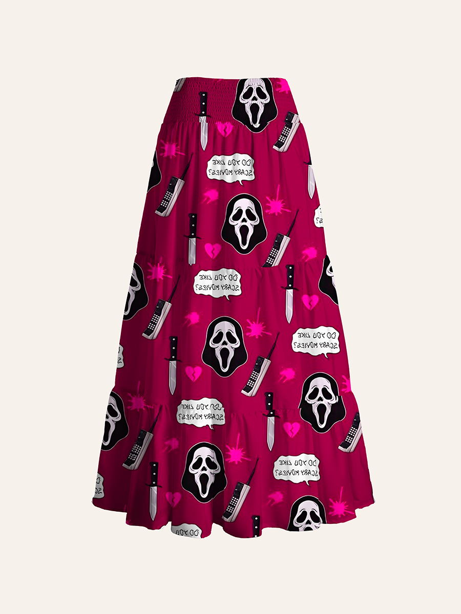 Coquette Scream Ghostface Convertible Maxi Skirts