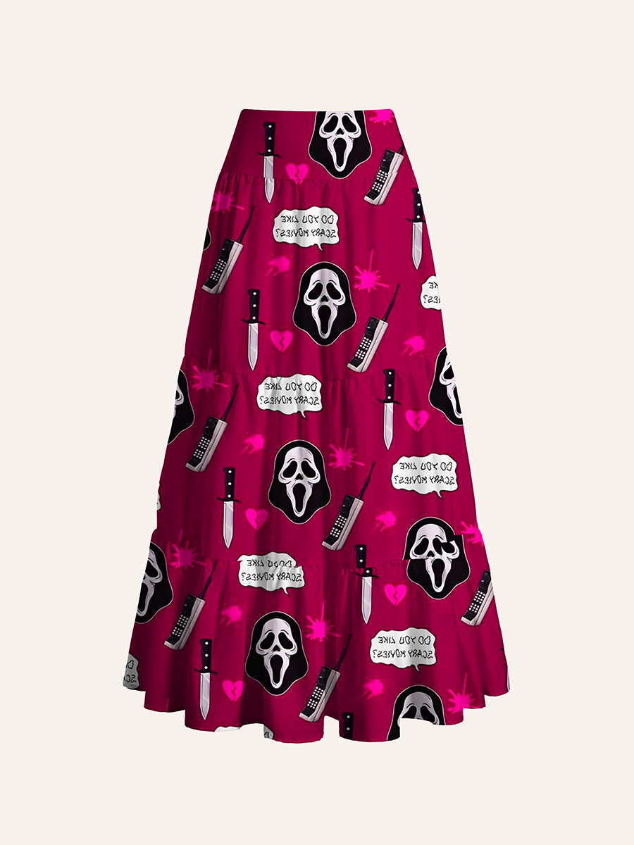 Coquette Scream Ghostface Convertible Maxi Skirts