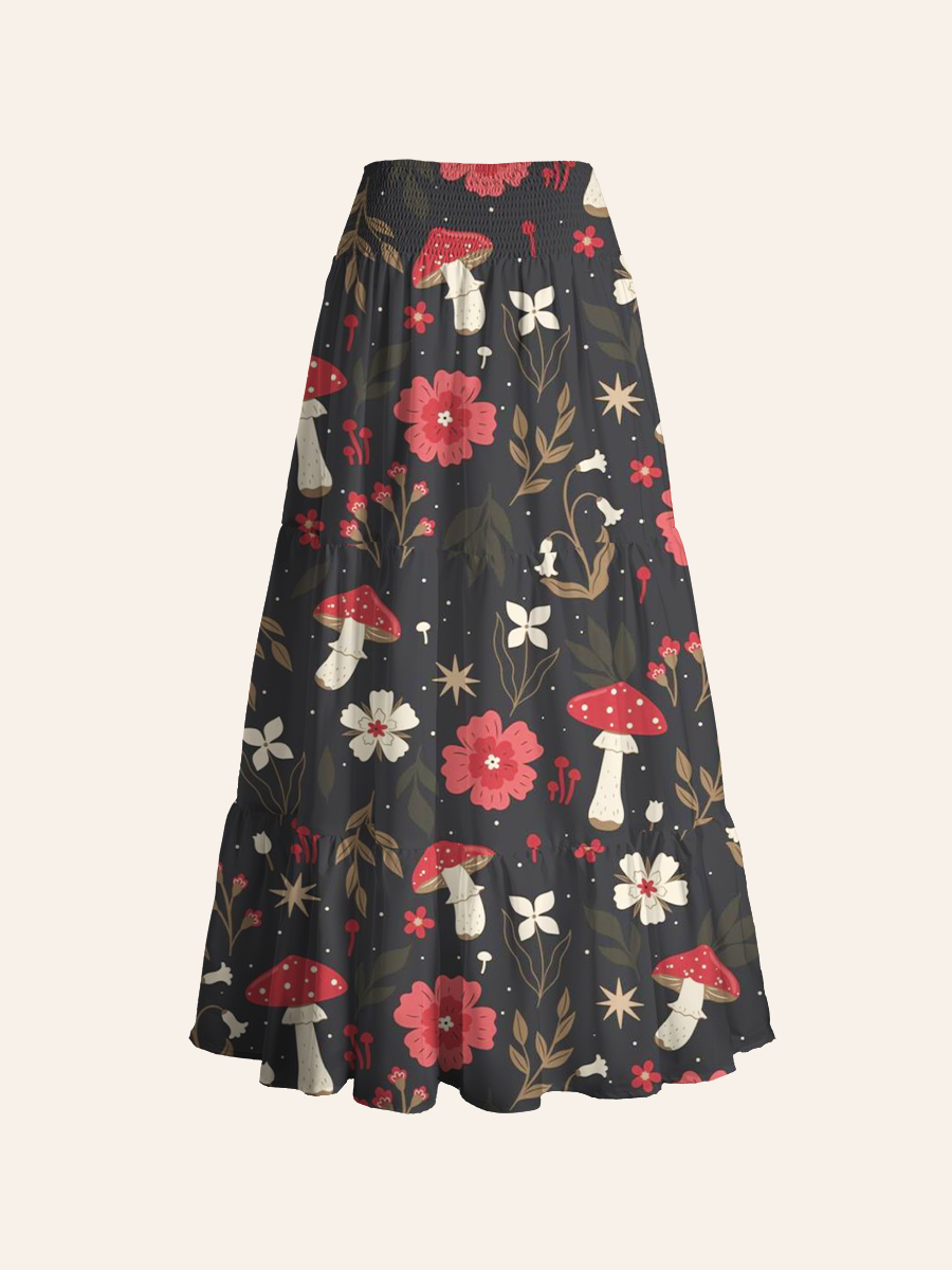 Enchanted Forest Fungi Convertible Maxi Skirts