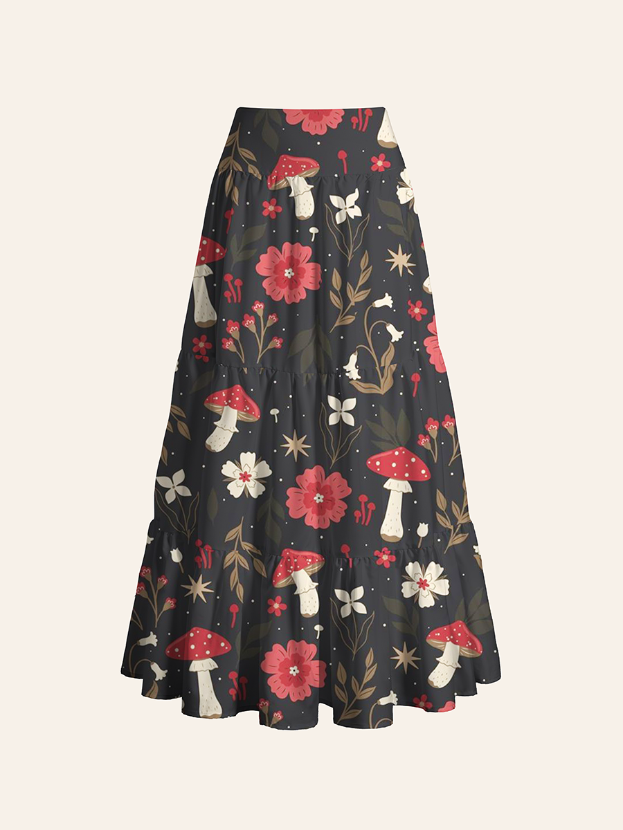Enchanted Forest Fungi Convertible Maxi Skirts