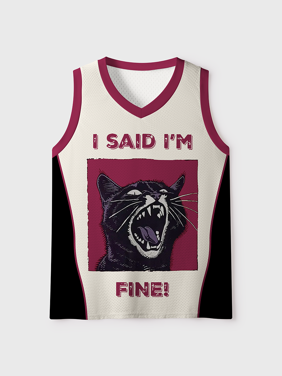 I'M Fine Mesh Jersey Tank Top