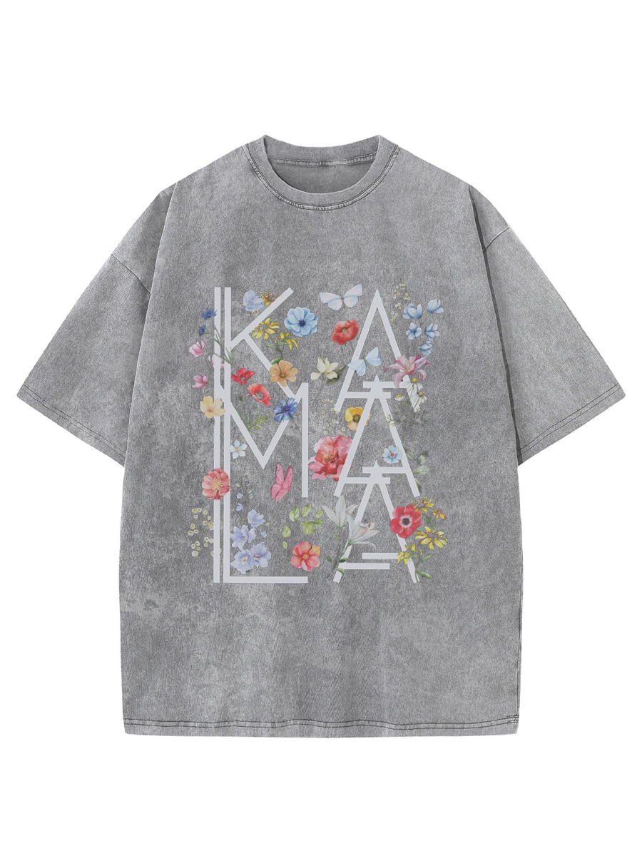 Vintage Artsy Floral Politics Washed T-Shirt