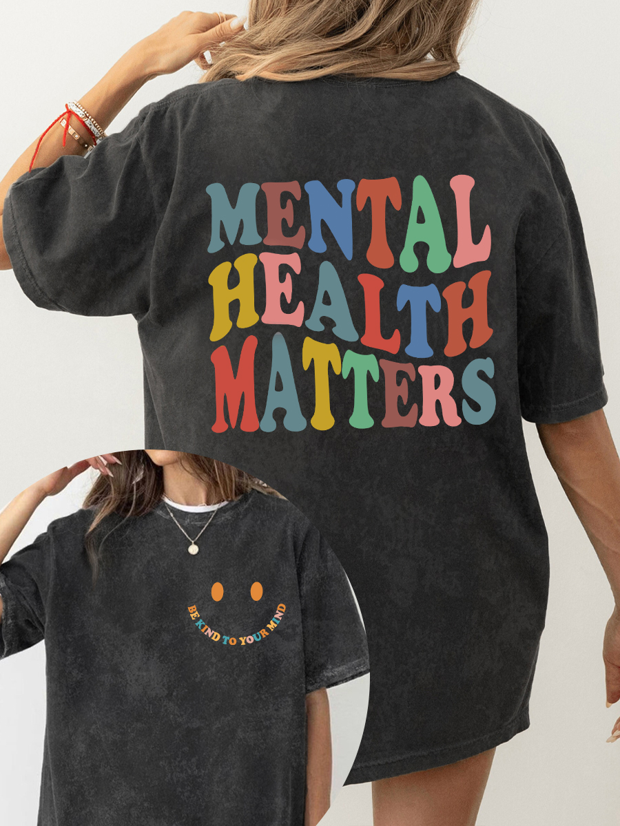 Vintage Mental Health Matters Washed T-Shirt