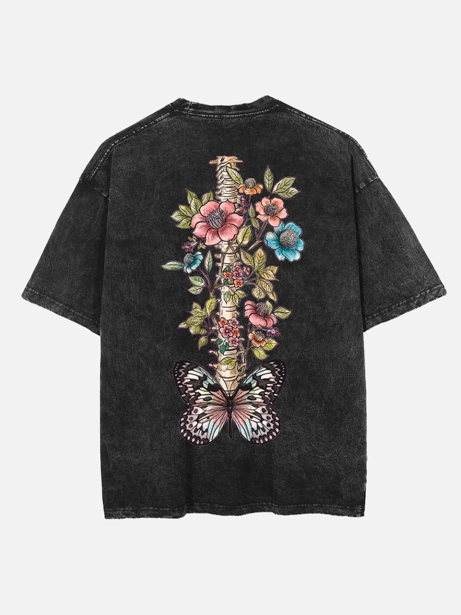 Vintage Grow Through It Butterfly Washed T-Shirt
