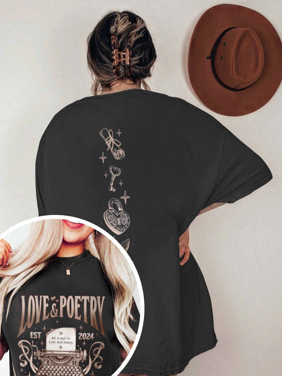 Vintage Love And Poetry Social Club T-Shirt