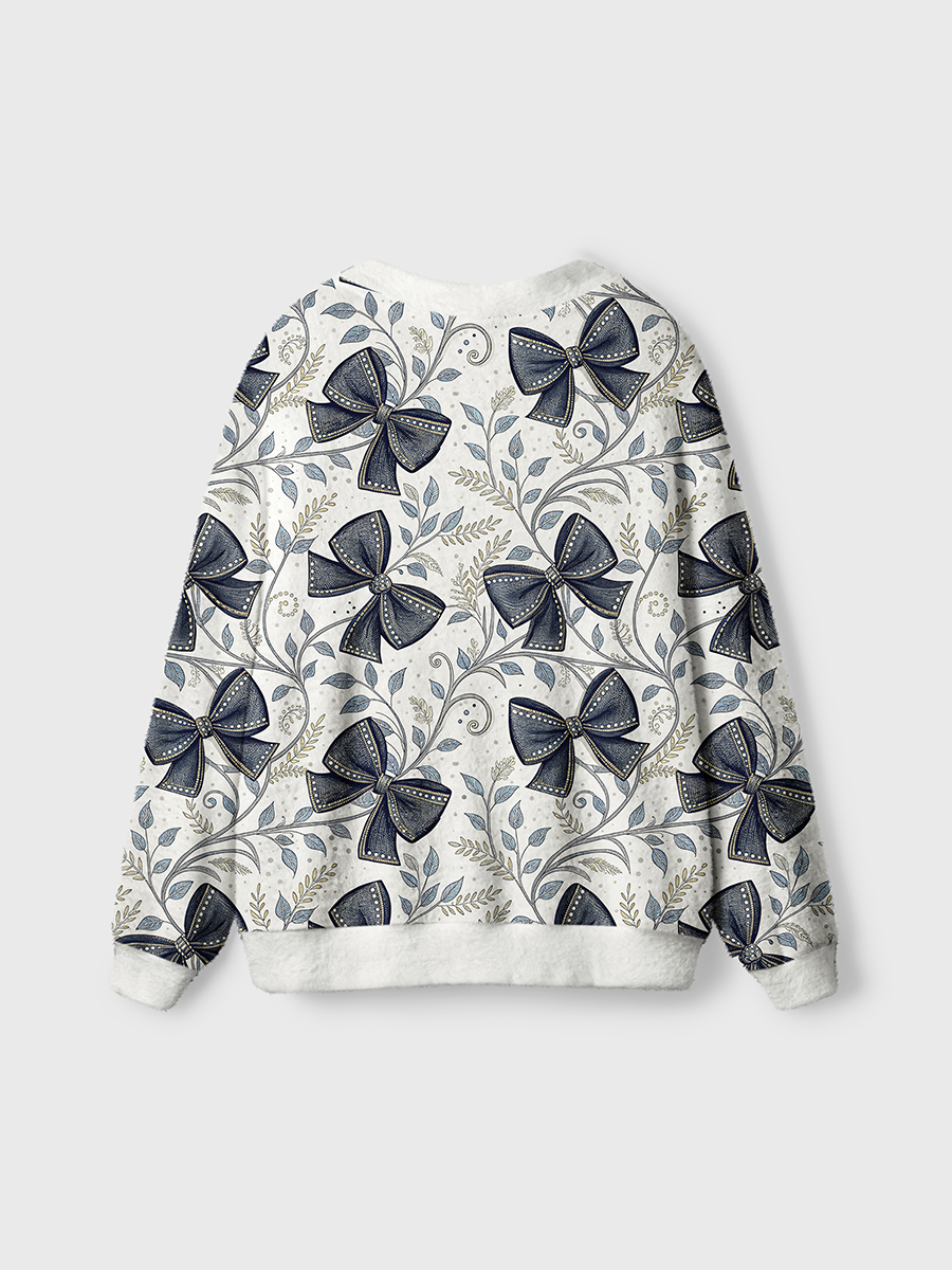 Vintage Bow Floral Pop Cute Cardigan Sweaters