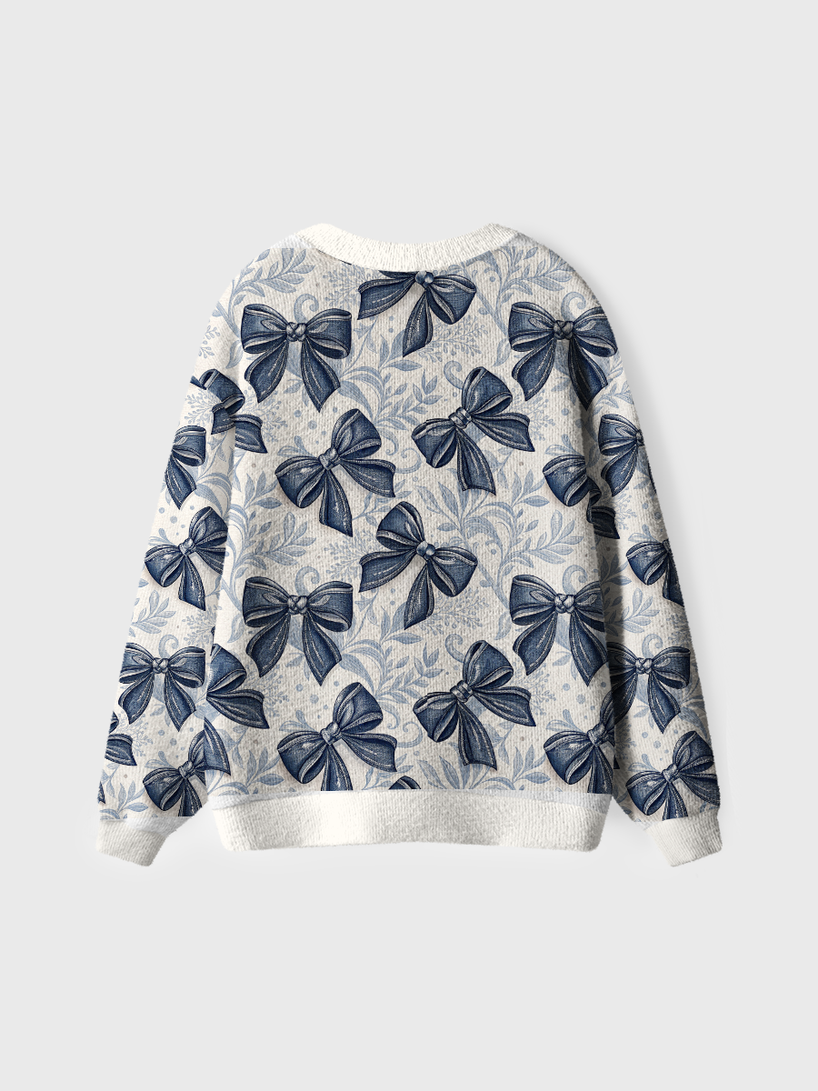 Vintage Bow Floral Pop Cute Cardigan Sweaters