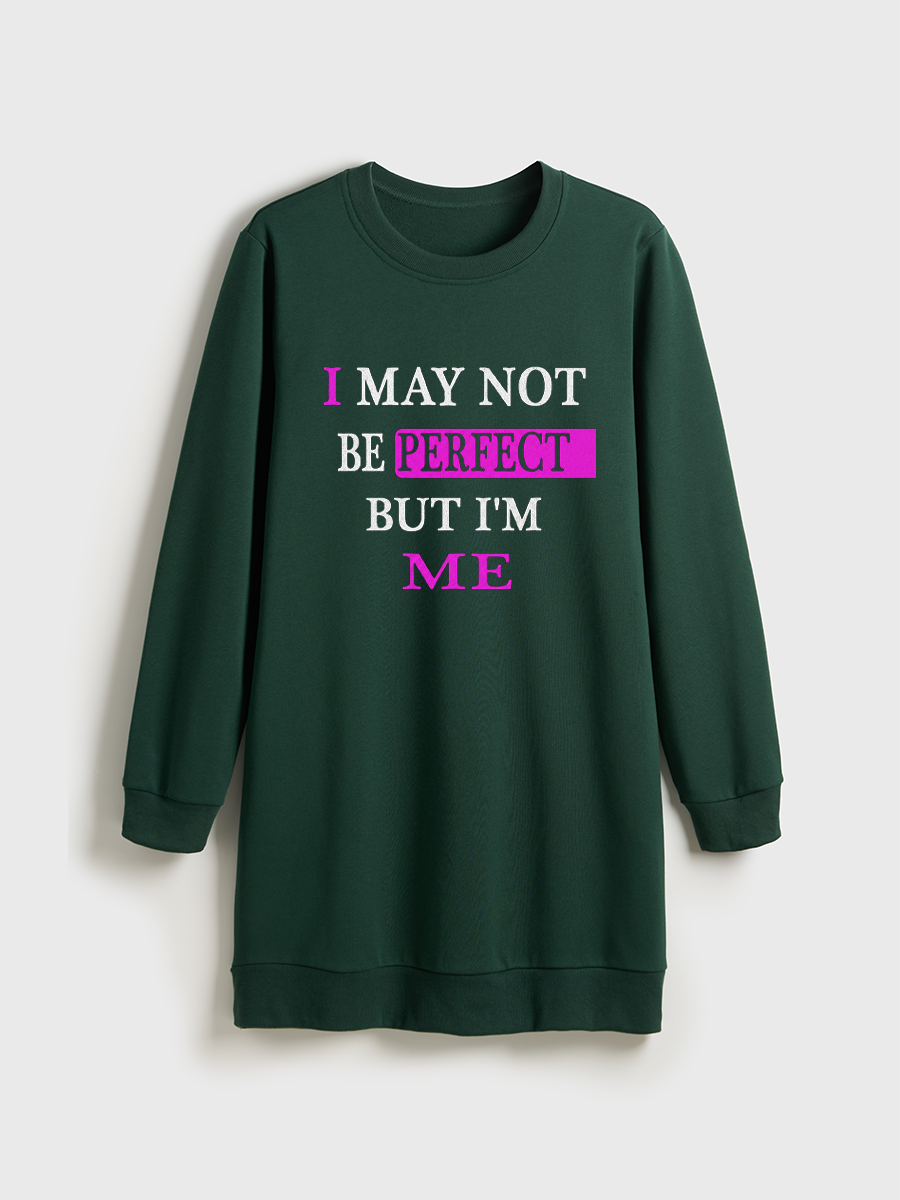 But I'M Me Crewneck Terry Sweatshirt Dress