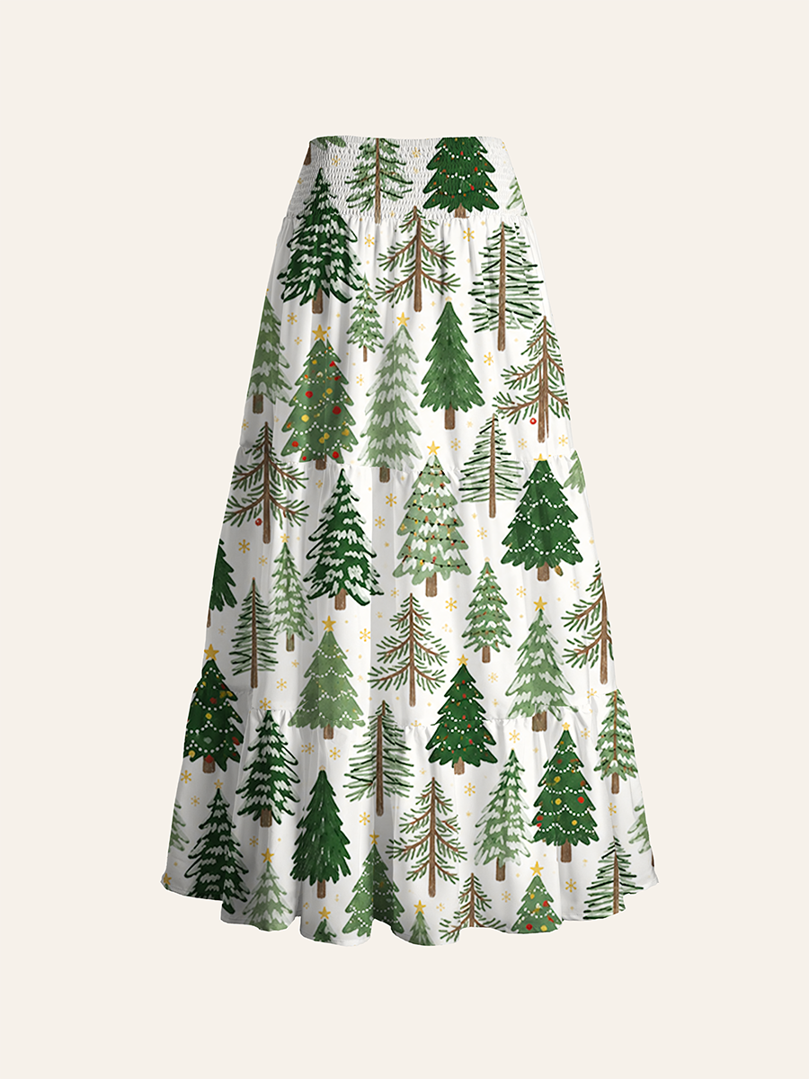 Christmas Trees and Stars Convertible Maxi Skirts