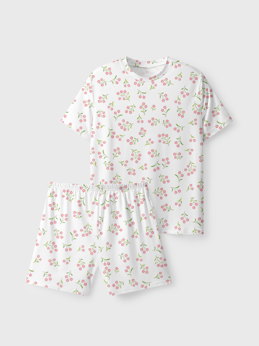 Vintage Pink Cherry Short Pajamas