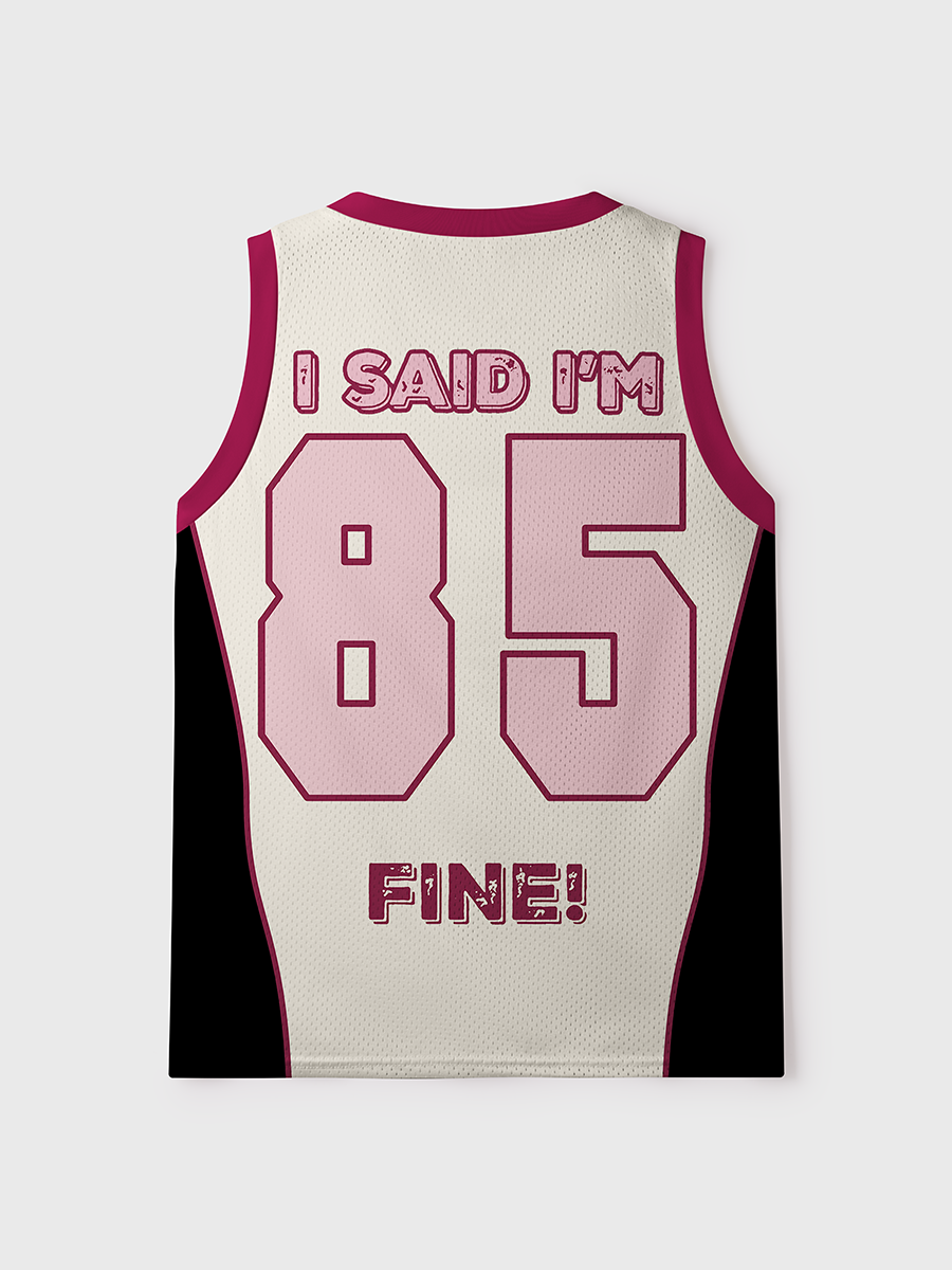 I'M Fine Mesh Jersey Tank Top