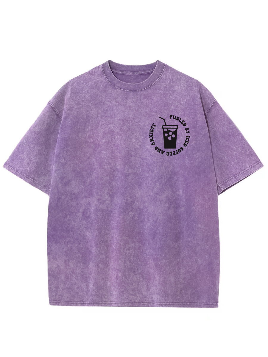Vintage Coffee And Anxiety Washed T-Shirt