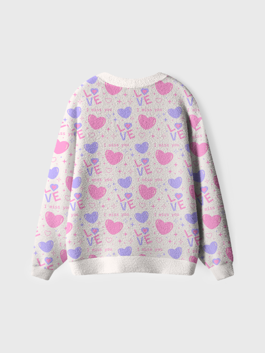 Vintage Cute Love Heart Star Ugly Cardigan Sweaters