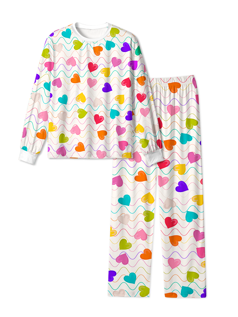 Vintage Colorful Repeating Heart Pajama
