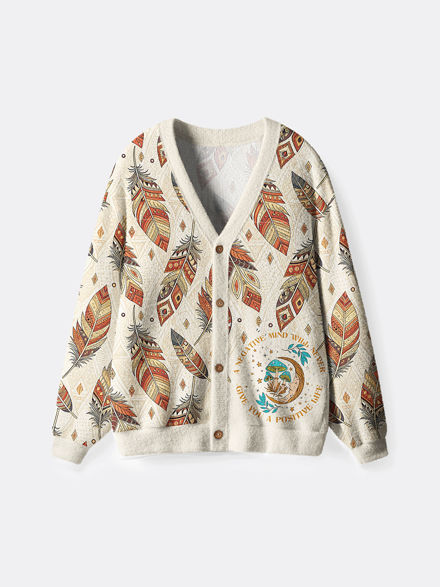 Vintage A Negative Mind Will Never Give You A Positive Life Cardigan Sweaters