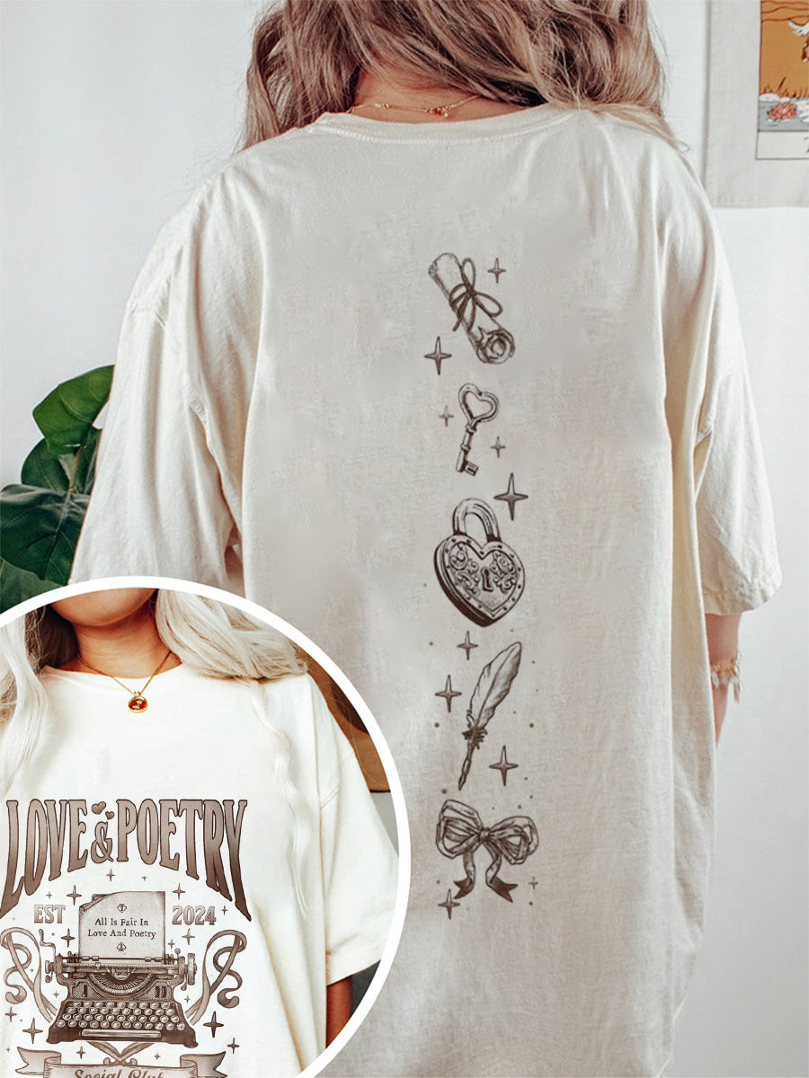 Vintage Love And Poetry Social Club T-Shirt