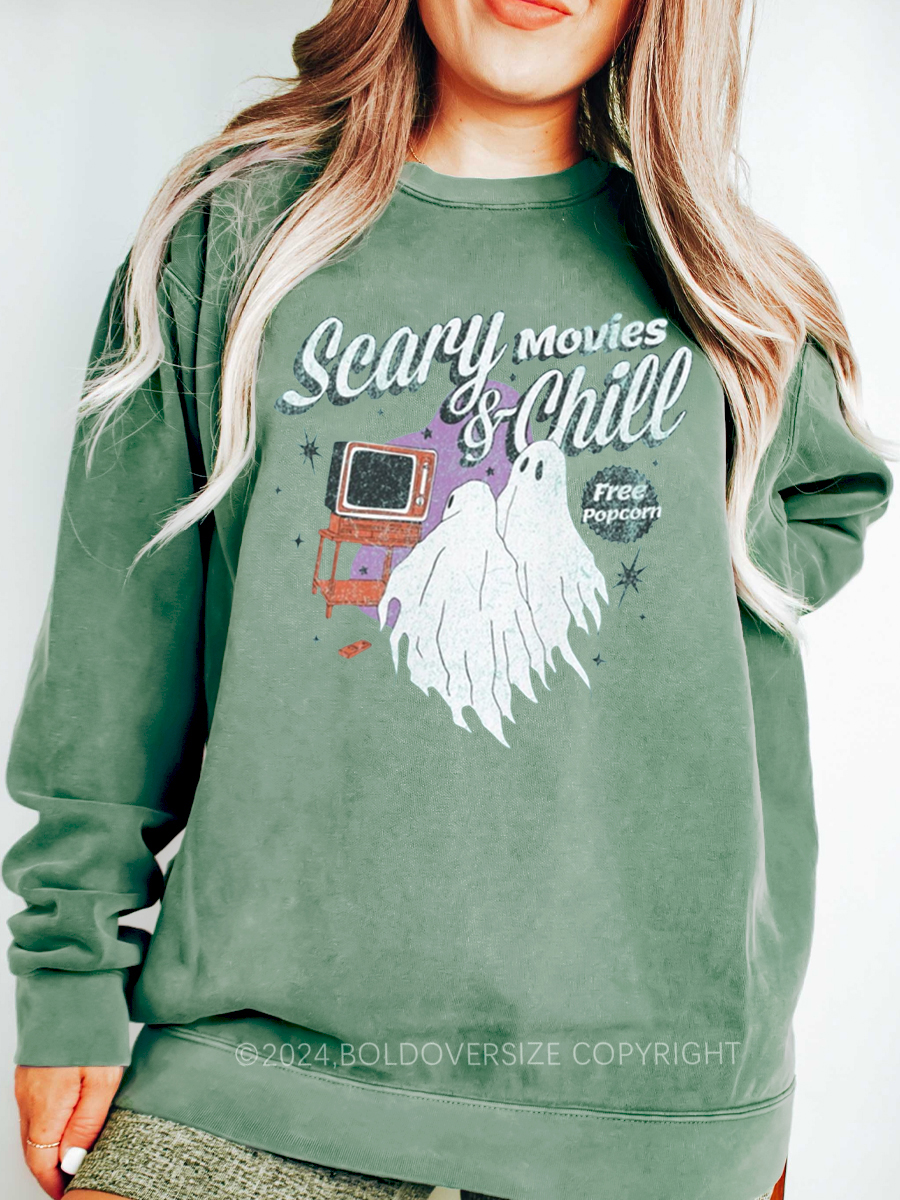 Vintage Scary Movies & Chill Sweatshirt