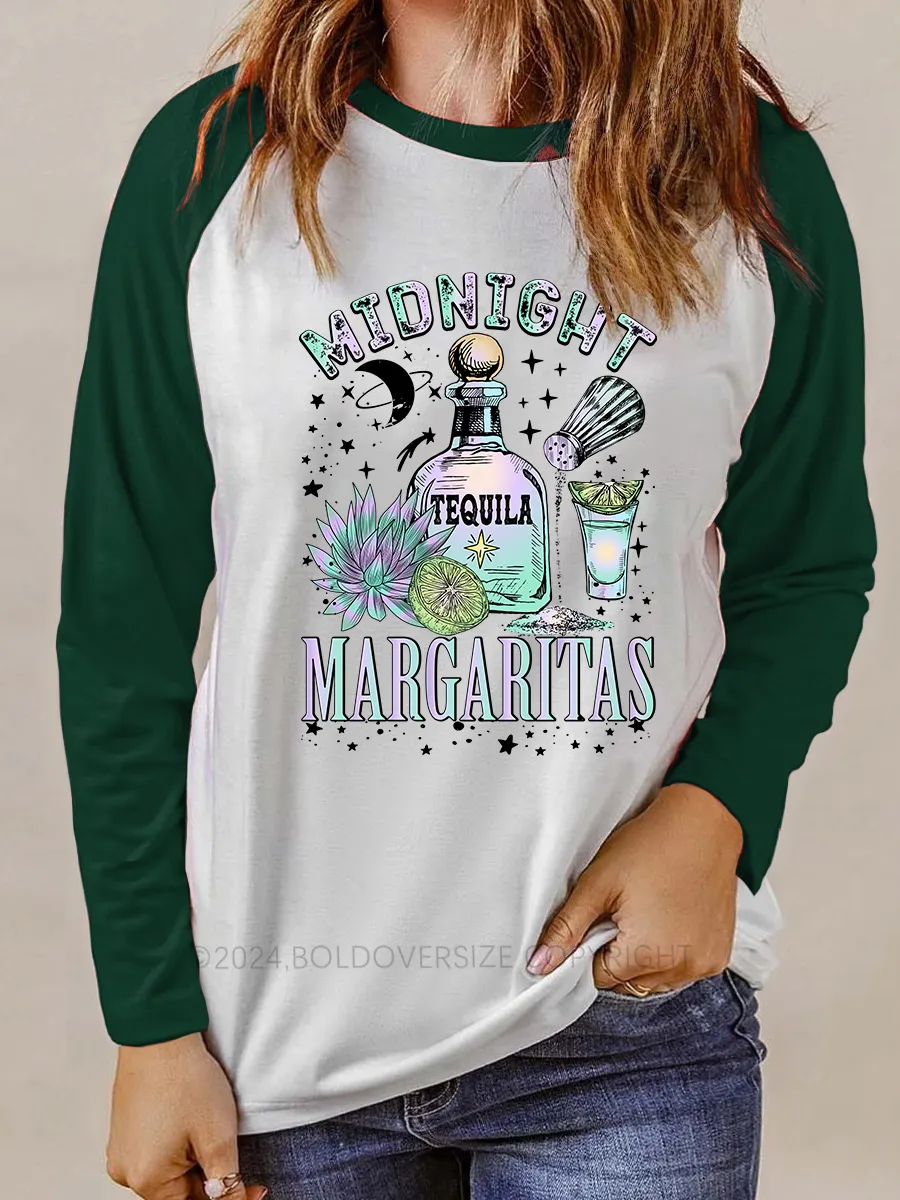 Vintage Midnight Tequila Raglan Long Sleeve T-Shirt