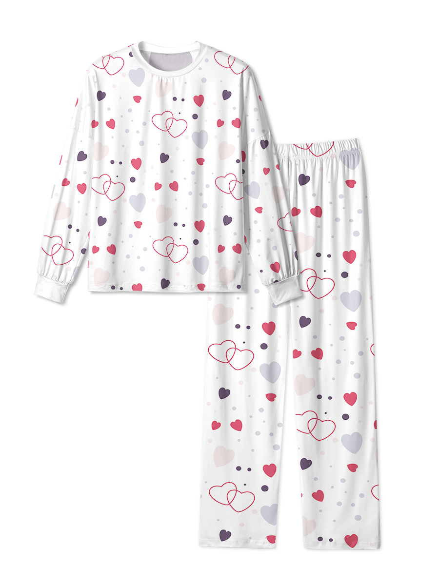 Vintage Pastel Heart Dot Pajama