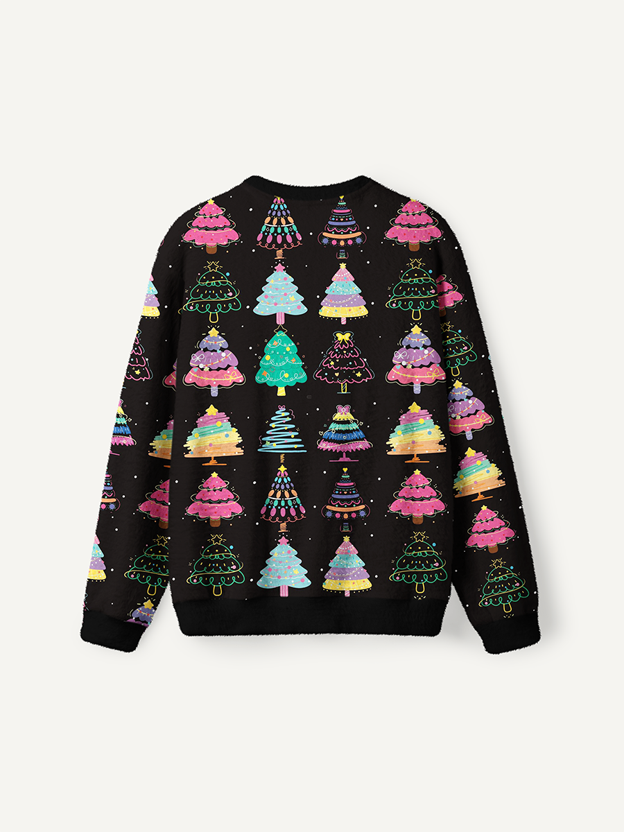 Vintage Purple Haunted Castle Halloween Ugly Sweater