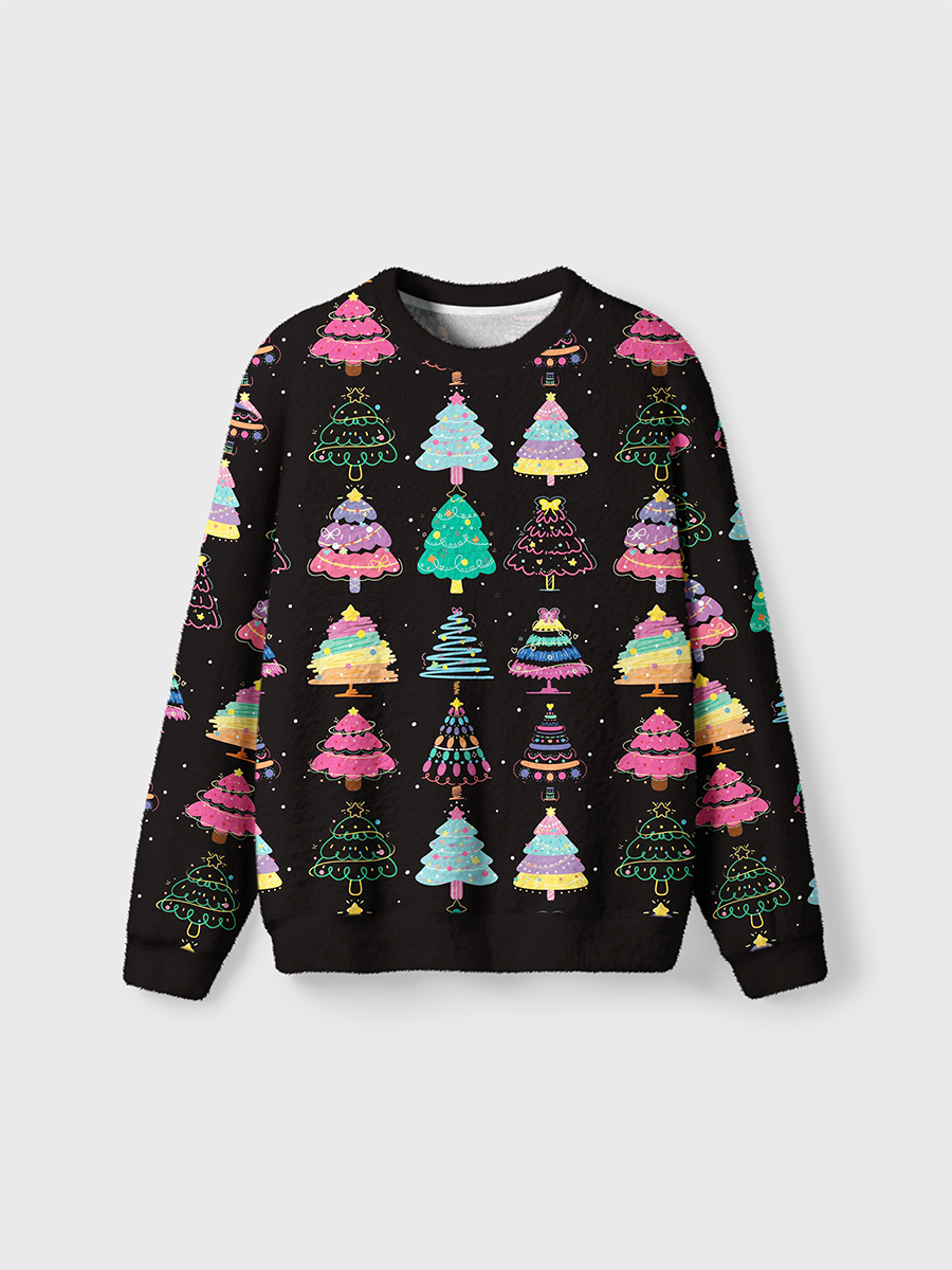 Vintage Purple Haunted Castle Halloween Ugly Sweater