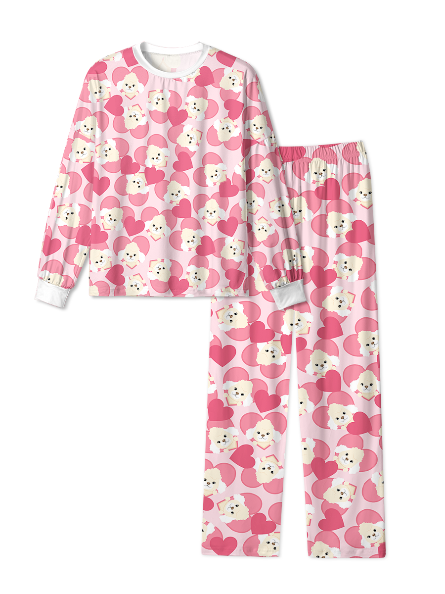 Vintage Pink Poodle Heart Pajama