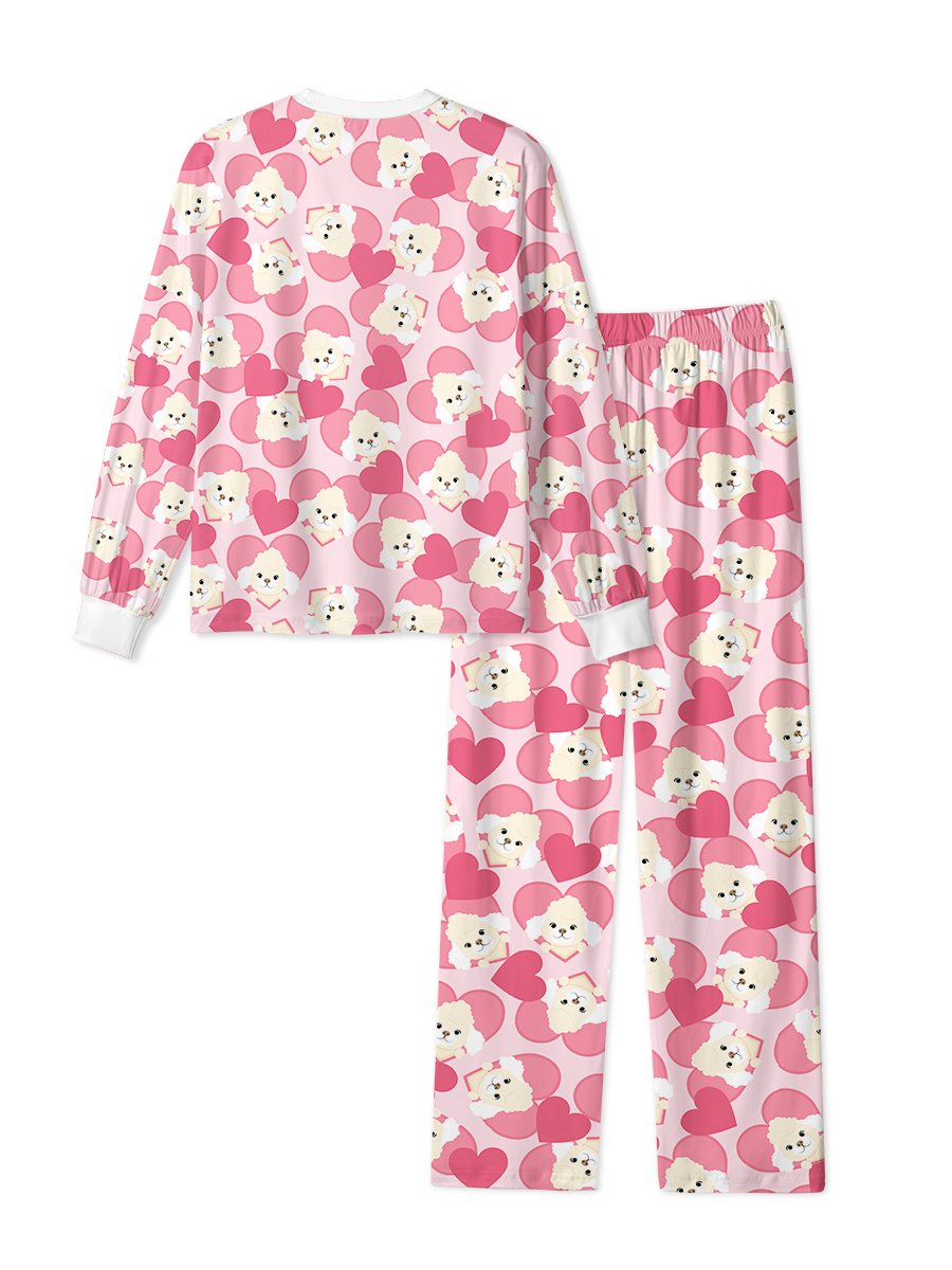 Vintage Pink Poodle Heart Pajama