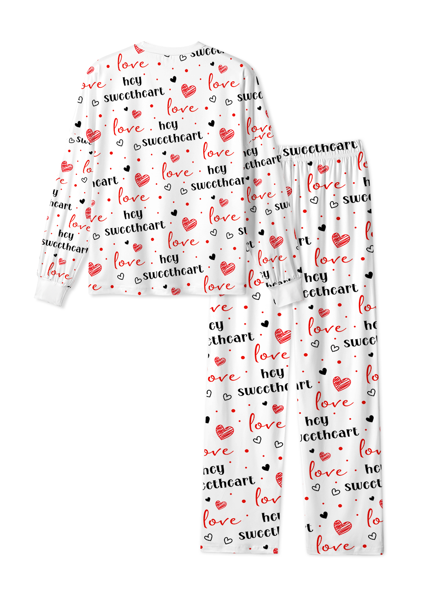 Vintage Red Love Hey Sweetheart Heart  Pajama
