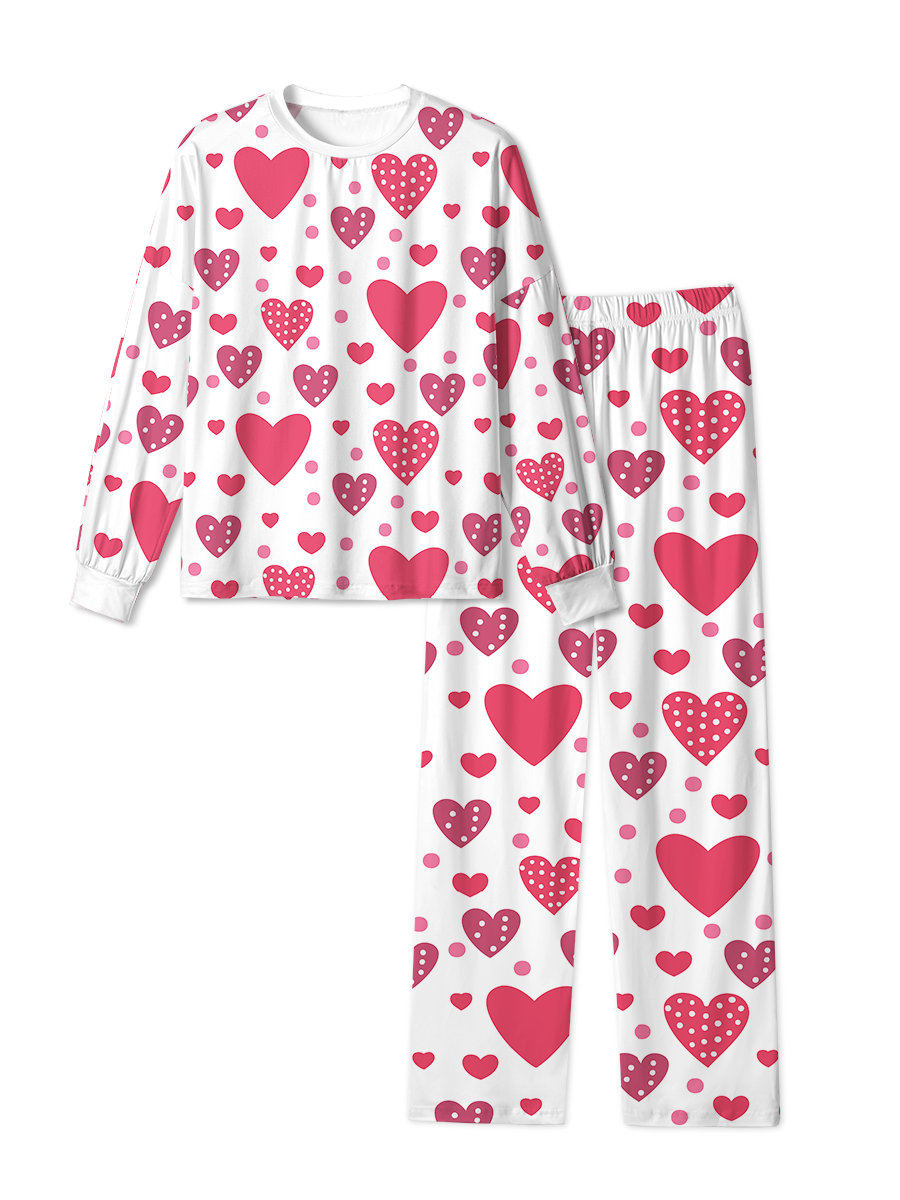 Vintage Pink Dot Heart Pajama