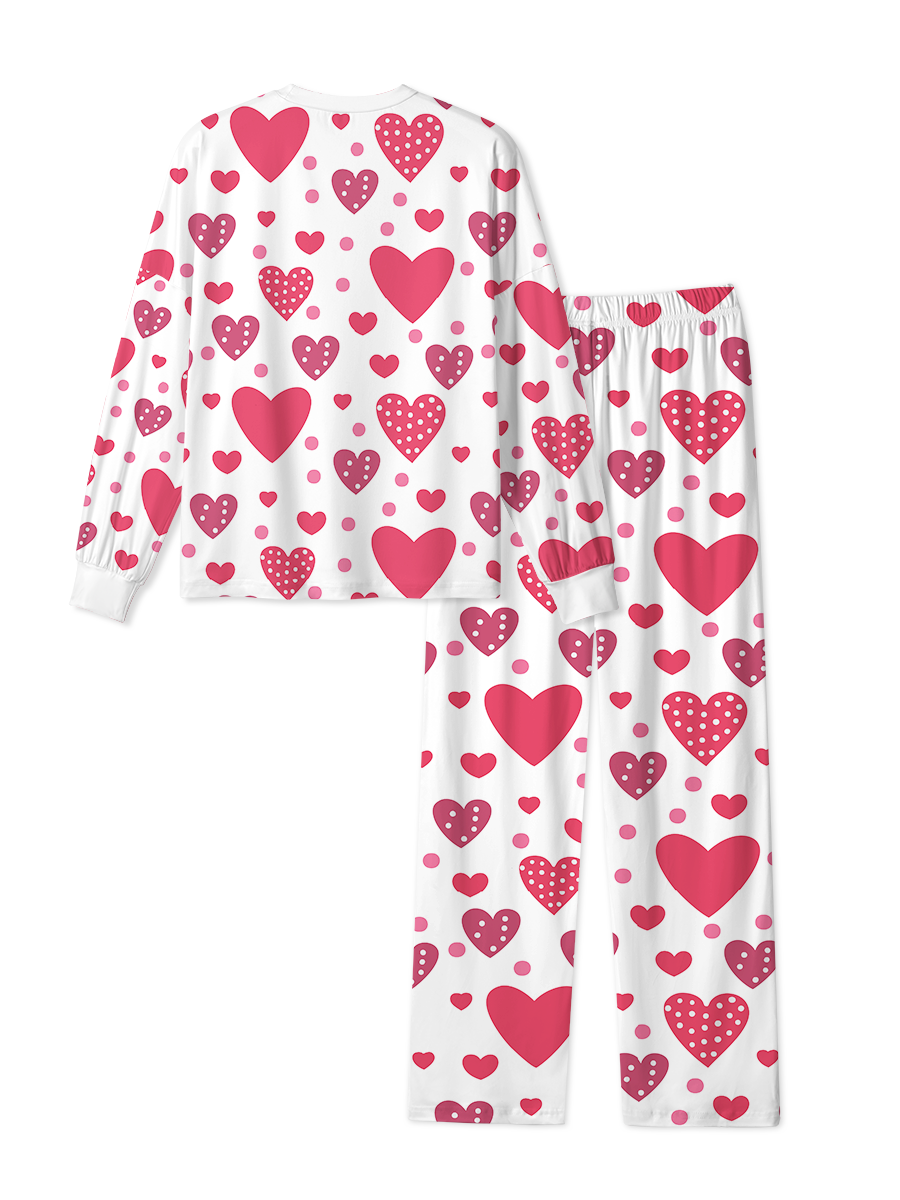 Vintage Pink Dot Heart Pajama