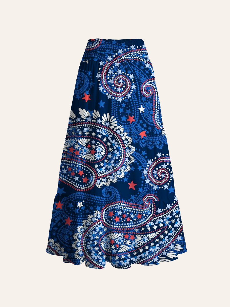 Vintage American Paisley Convertible Maxi Skirts