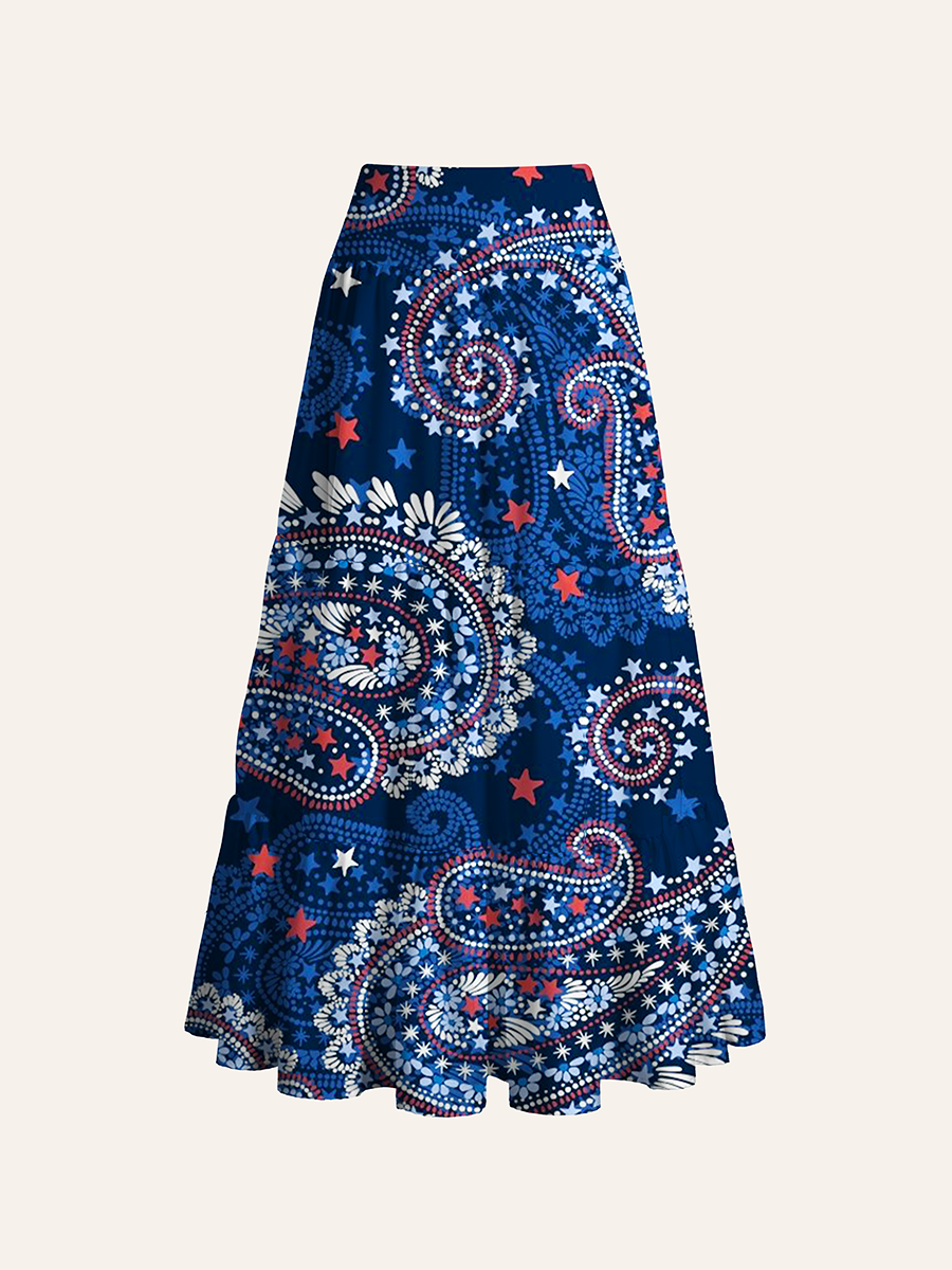 Vintage American Paisley Convertible Maxi Skirts